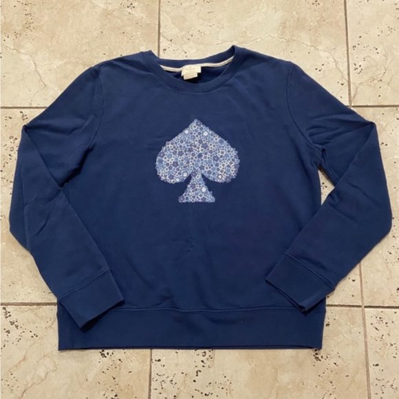 Kate Spade Orbit Blue Floral zise sweater m nwt - Picture 3 of 6